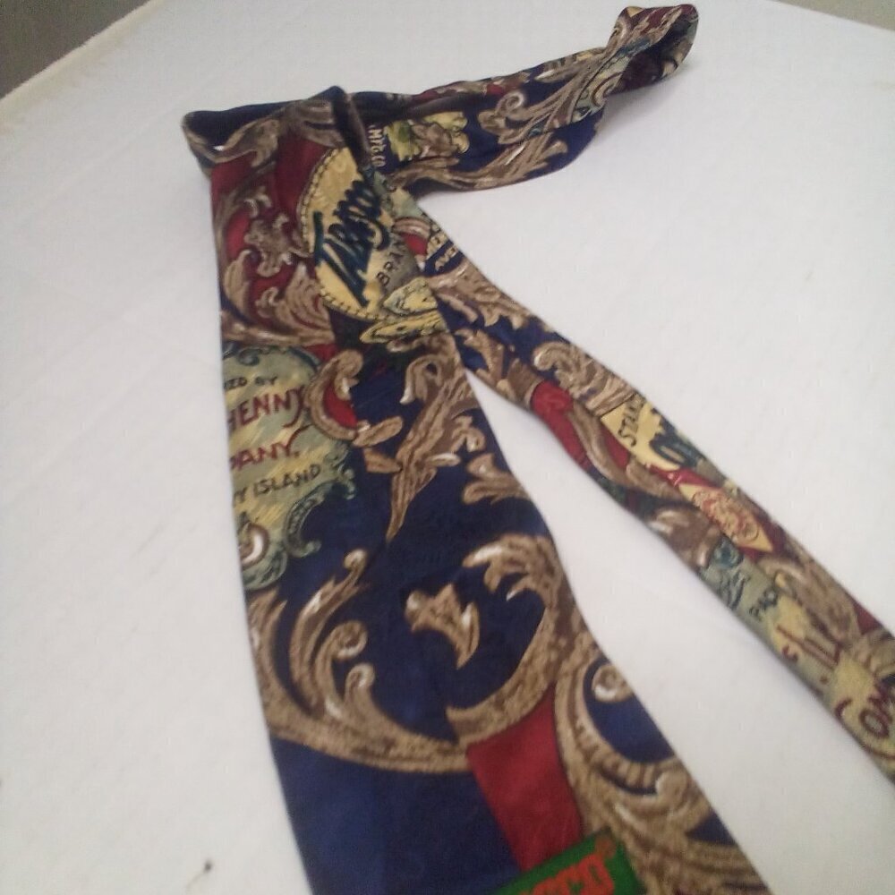 Tabasco Hot Sauce Tie Necktie Men 100% Silk Gold Red Blue - Picture 9 of 11